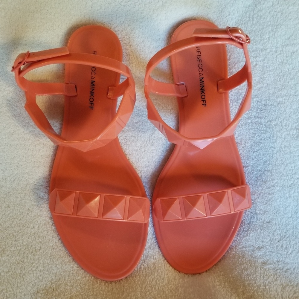 Minkoff women's coral jelly sandals Sz 37